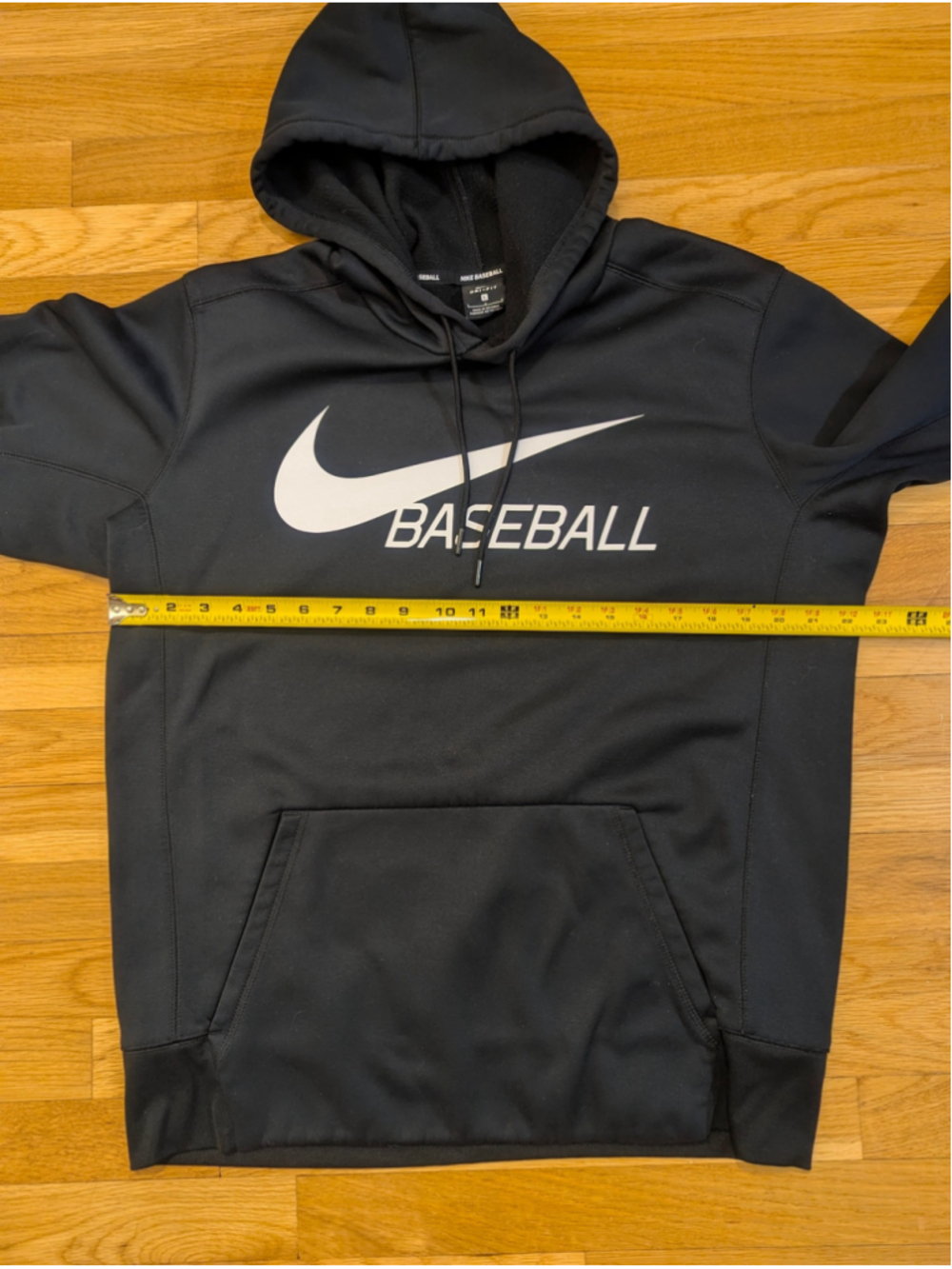 Nike Baseball Hoodie Sweatshirt Large - black w white logo - Picture 6 of 11